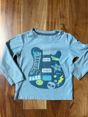 Tea Collection Light Blue Guitar Graphic Long-Sleeve Tee